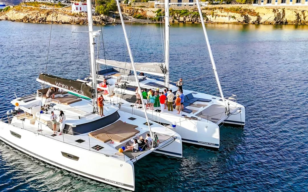 Mykonos: Catamaran Cruise to Rhenia with Meal, Drinks and Hotel Transfers Image 4