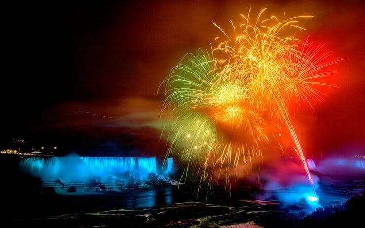 Niagara Falls USA Night Walking Tour with Illuminated Views and Seasonal Fireworks Image 2