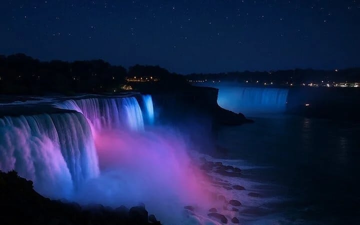Niagara Falls USA Night Walking Tour with Illuminated Views and Seasonal Fireworks Image 4