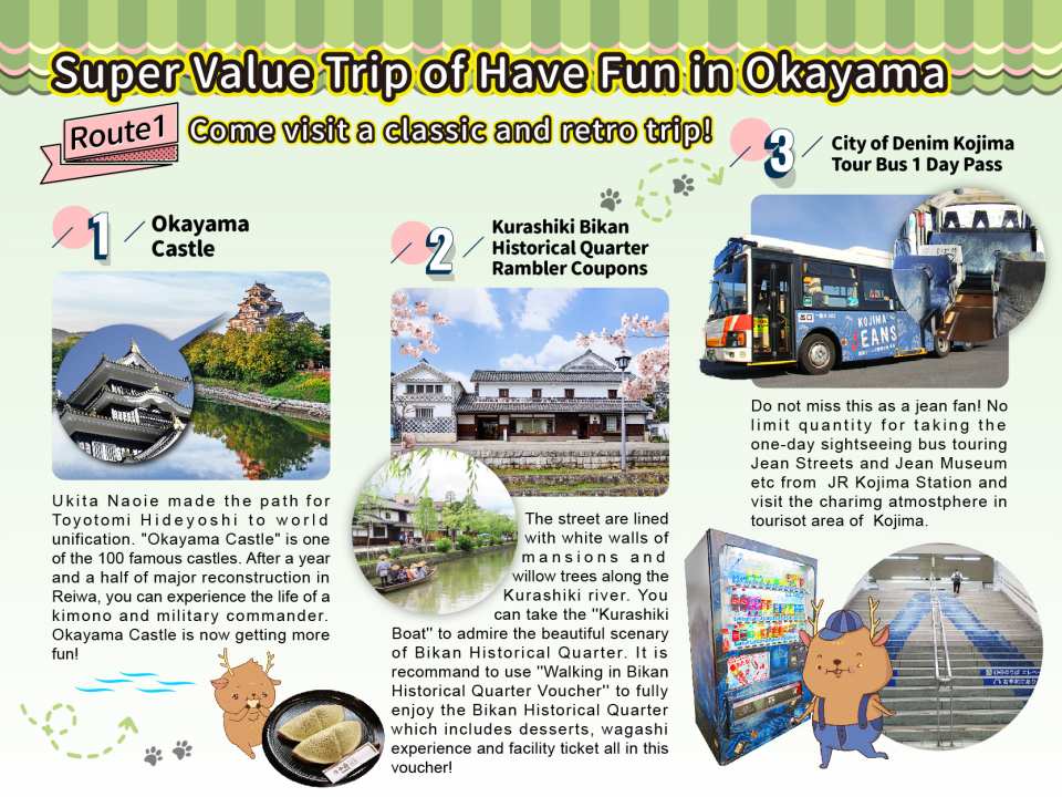 Okayama Super Value Package: 1 Week Free Fun Pass in Okayama｜Japan