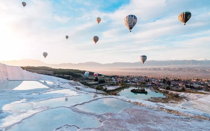 Pamukkale Hot Air Balloon Flight Over Travertines and Hierapolis with Hotel Transfers and Flight Certificate Image 3