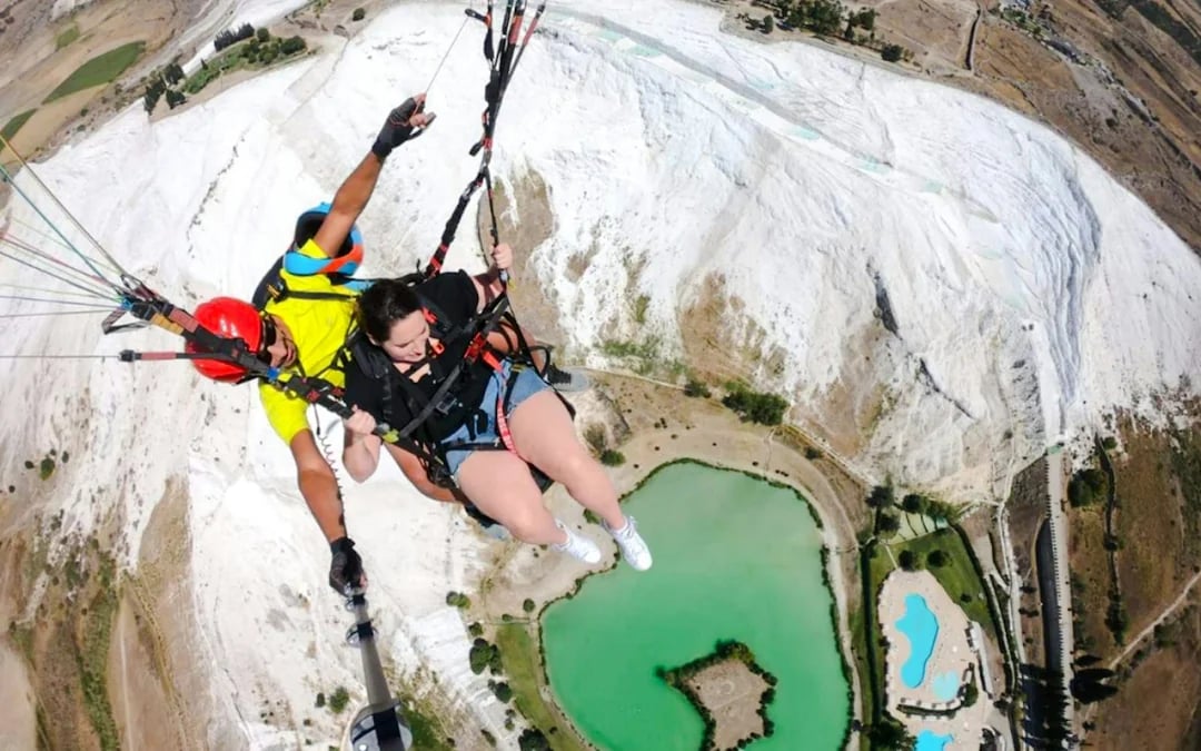 Pamukkale: Tandem Paragliding Flight Over Travertines & Hierapolis With Hotel Transfers Image 5