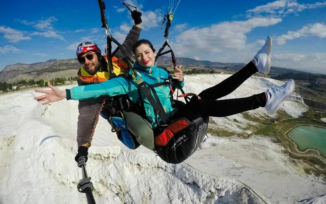 Pamukkale: Tandem Paragliding Over Hierapolis and Pamukkale Travertines Image 1