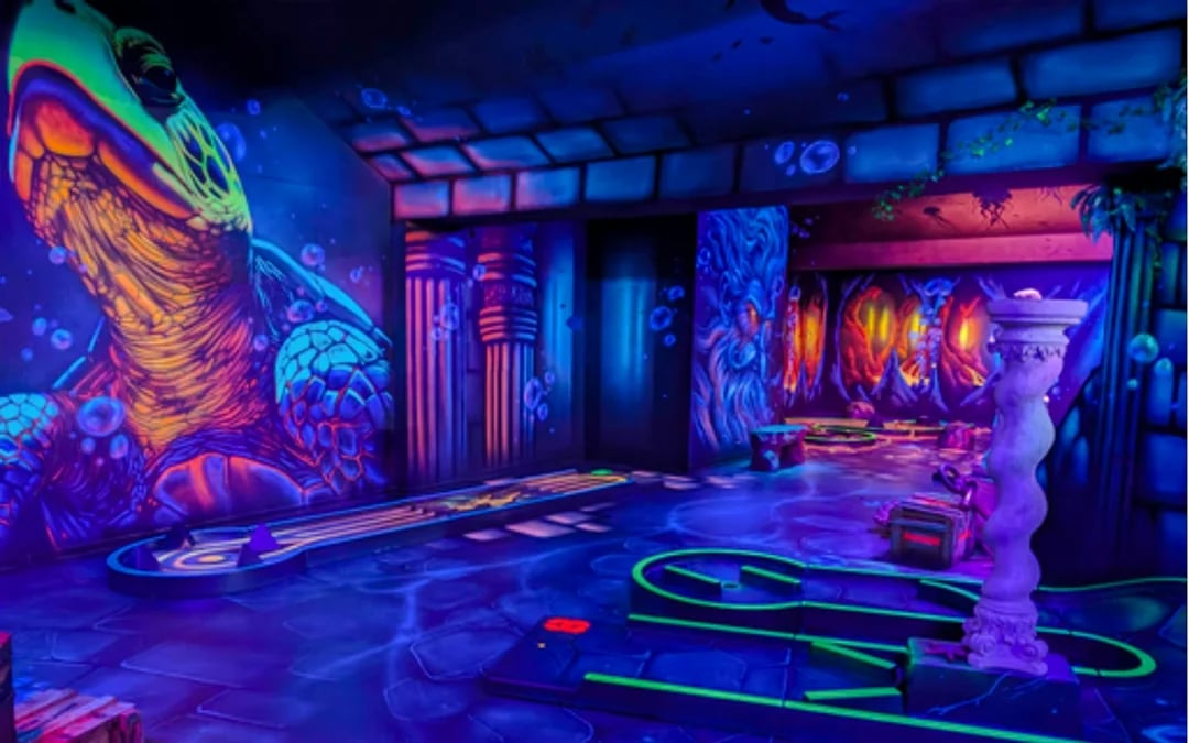 Paris: Bercy Village 12-Hole Indoor Fluorescent Mini Golf Course Tickets Image 1