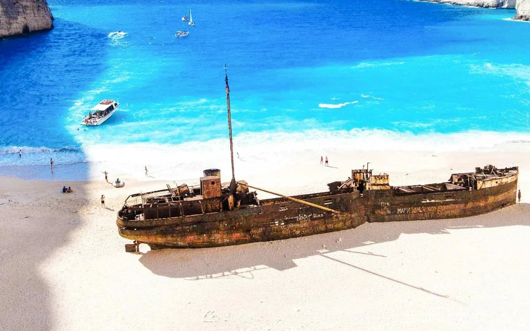 Poros Port Full-Day Cruise to Navagio Shipwreck and Blue Caves with Alykanas Visit Image 5