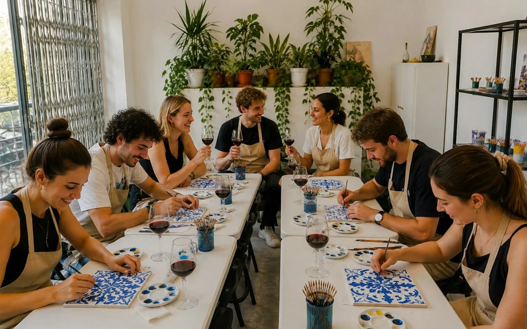 Porto Azulejo Tile Painting Workshop with Port Wine Image 5