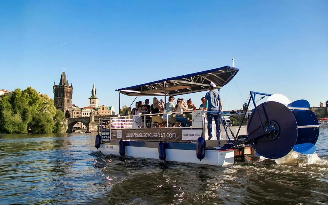 Prague Cycle Boat Tour with Unlimited Beer Image 1