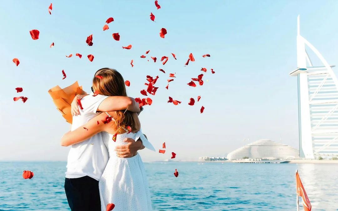 Proposal at Sea Package: Luxury Private Yacht Rental from Dubai Marina Image 3