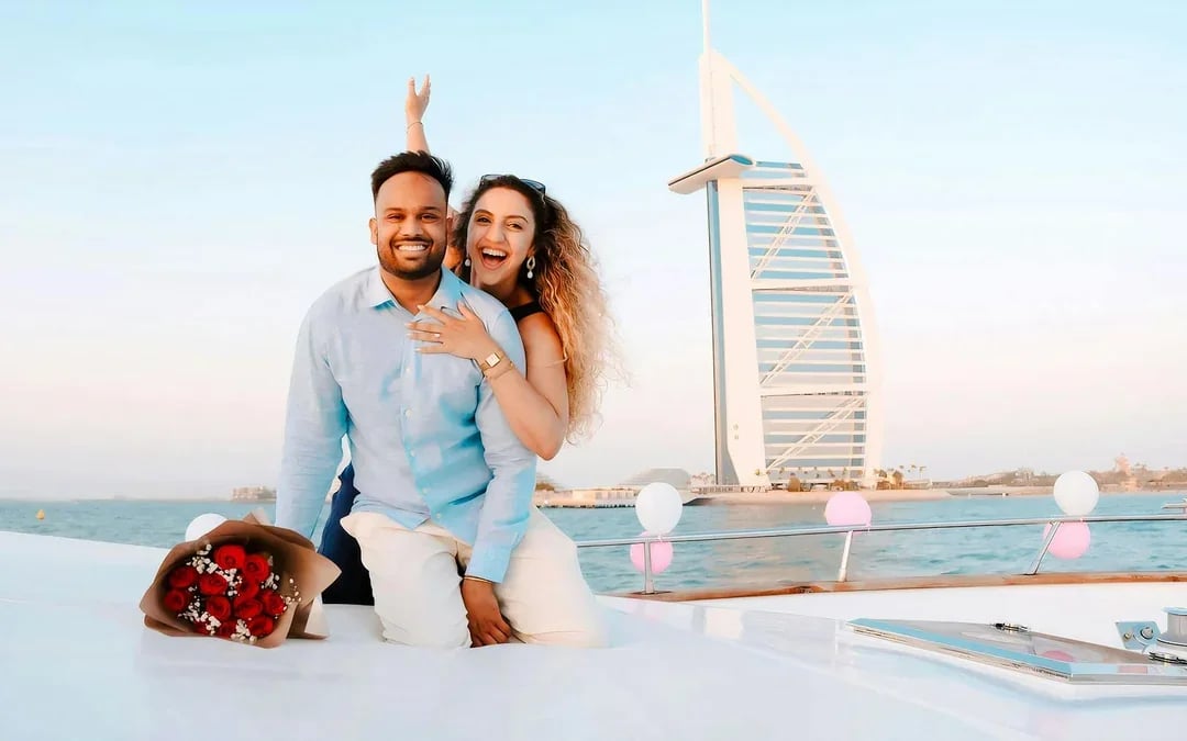 Proposal at Sea Package: Luxury Private Yacht Rental from Dubai Marina Image 9