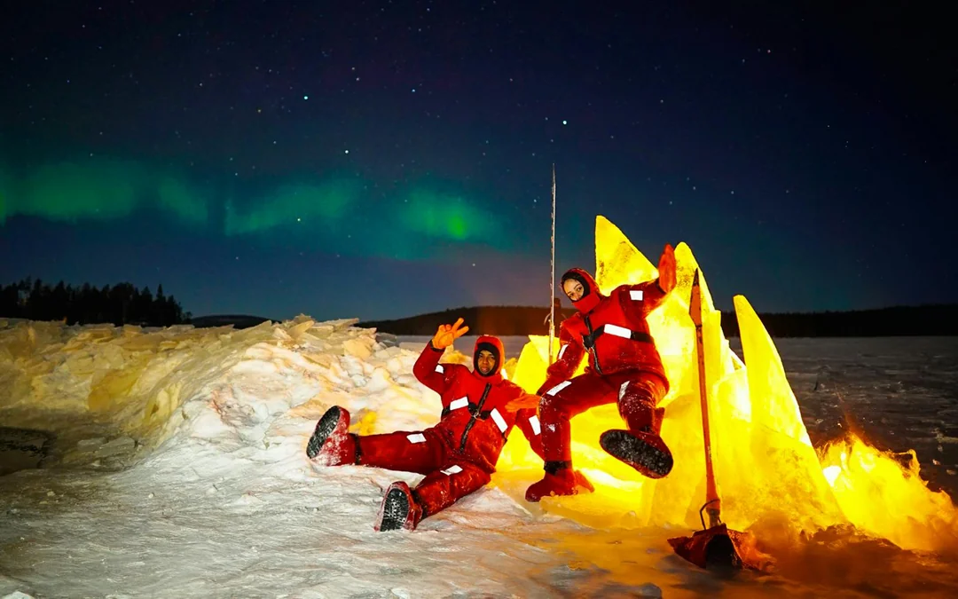 Rovaniemi: Lapland Lake Ice Floating with Northern Lights Image 3