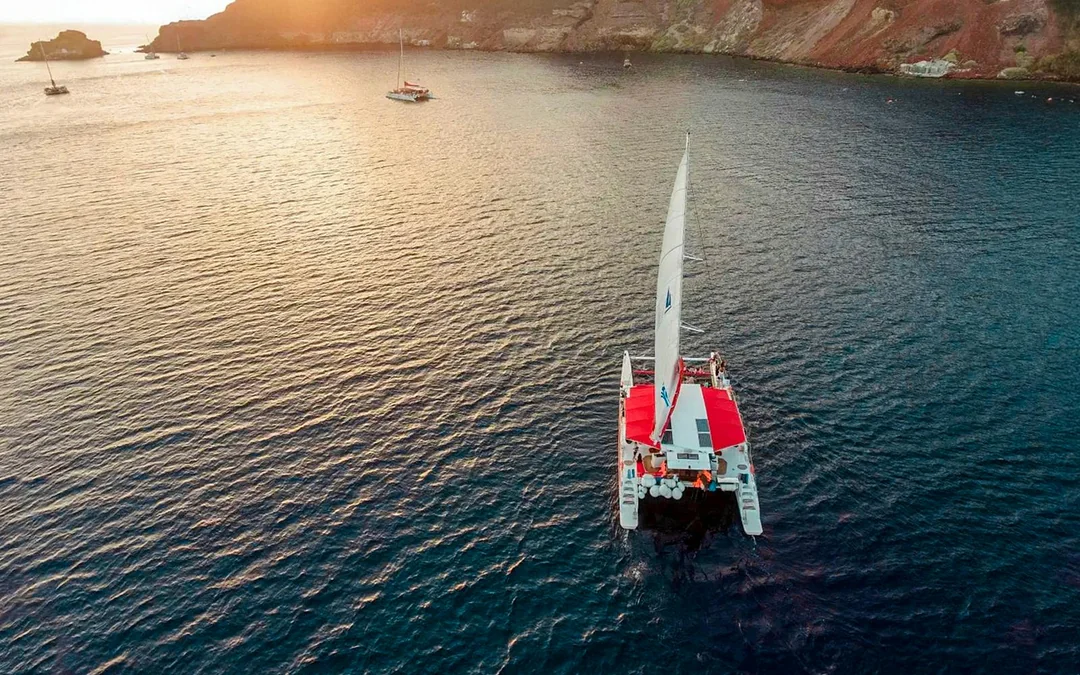Santorini Catamaran Cruise with Greek BBQ & Drinks Image 7