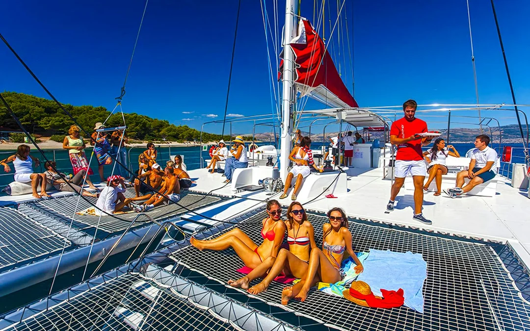 Santorini Daytime or Sunset Catamaran Cruise with Meal Image 3