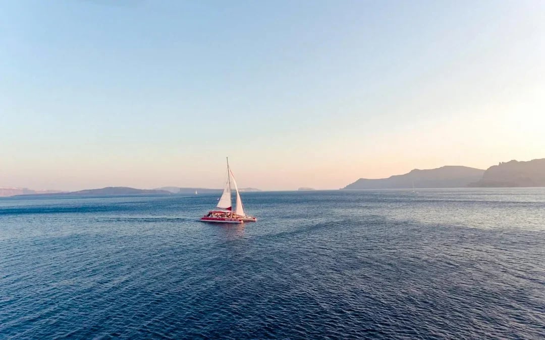 Santorini Daytime or Sunset Catamaran Cruise with Meal Image 4