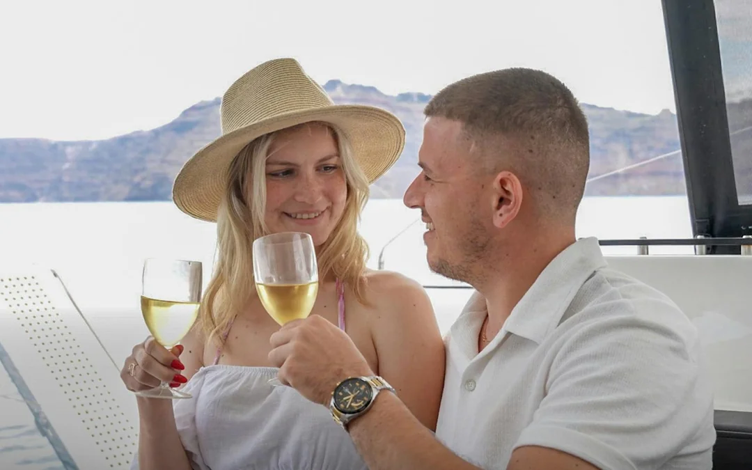 Santorini Private Sailing Catamaran Cruise with BBQ, Drinks & Transfers
 Image 4