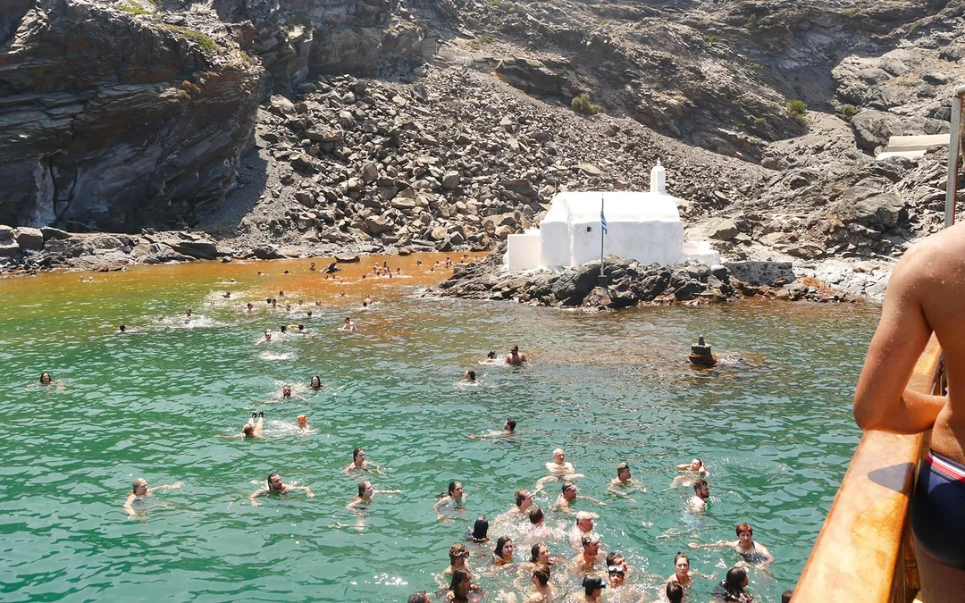 Santorini Volcanic Islands Cruise with Hot Springs Visit, Volcano Hike, Thirassia & Oia Image 3