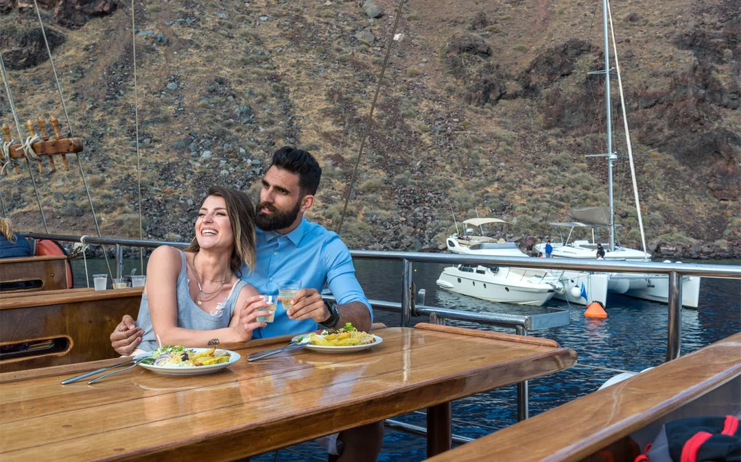 Santorini Volcanic Islands Sunset Cruise with Optional Dinner Image 1