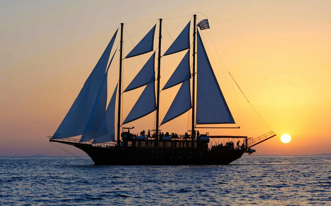 Santorini Volcano Sunset Dinner Cruise & Open Buffet with Transfers Image 1