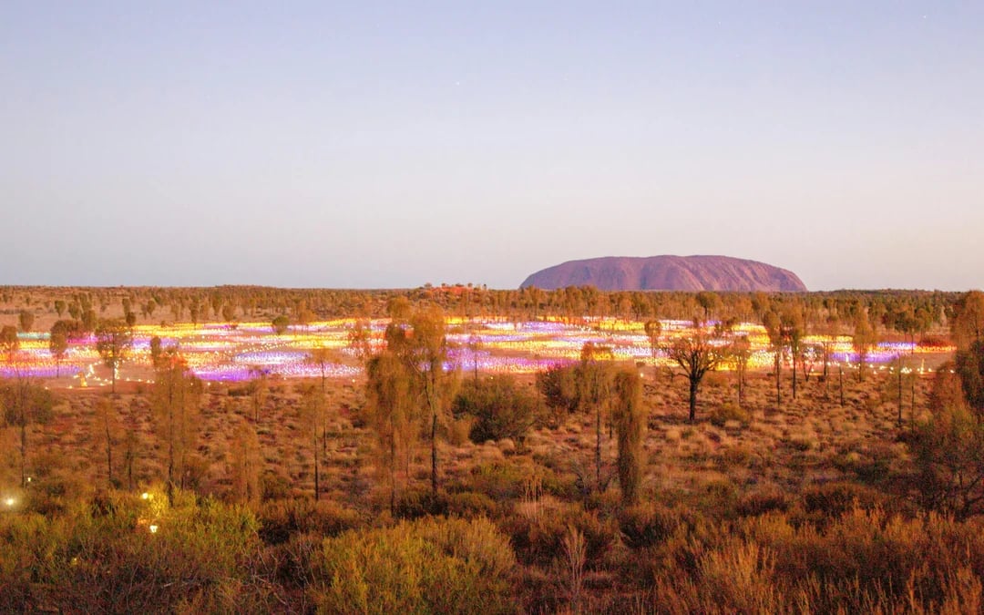 Sunrise Field of Light at Uluru with Beverages Image 1
