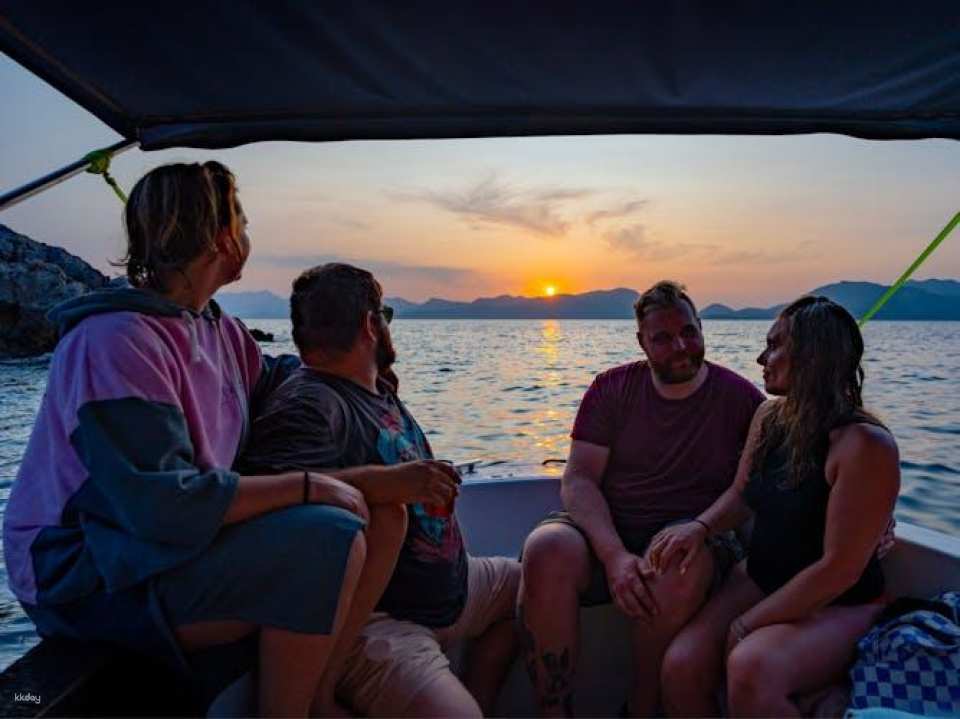 Sunset boat tour along the Mediterranean coast