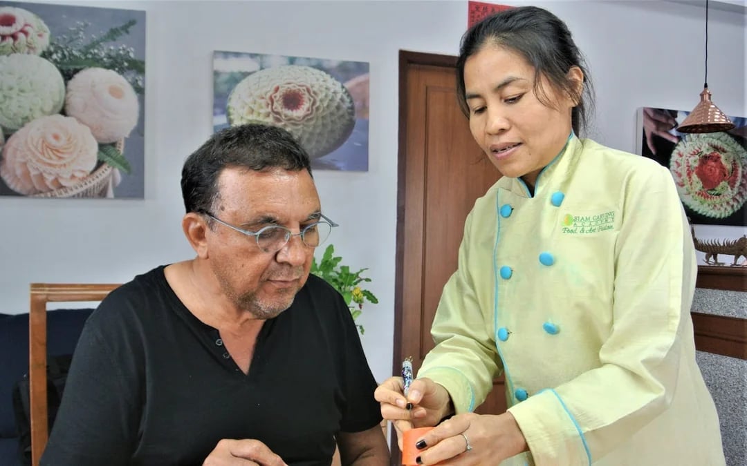 Thai Fruit and Vegetable Carving Class with Master Carver Wan Hertz in Penthouse Studio Image 1