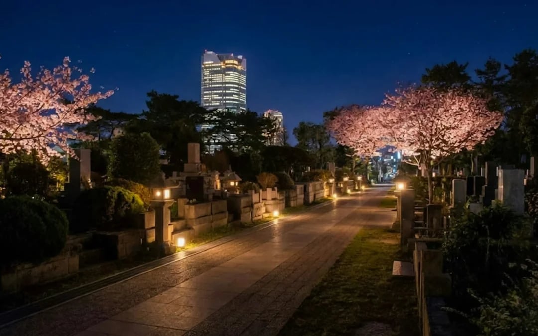 Tokyo Night Ghosts and Urban Legends Walking Tour with Aoyama Cemetery Image 1
