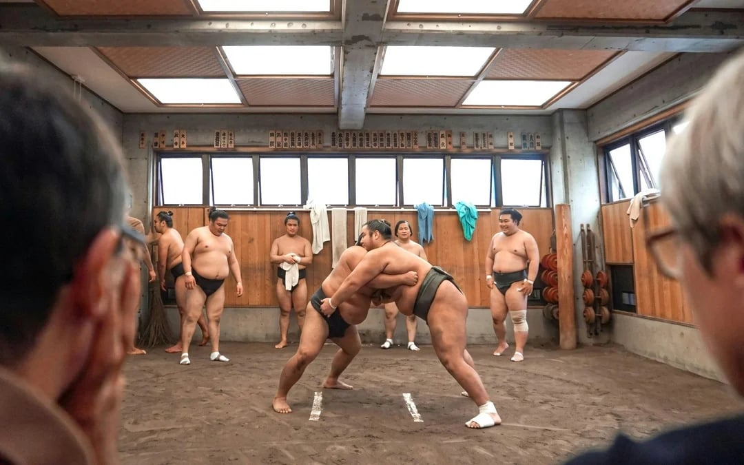 Tokyo Ryogoku Sumo Morning Practice + Photo Shoot with Wrestlers Image 1