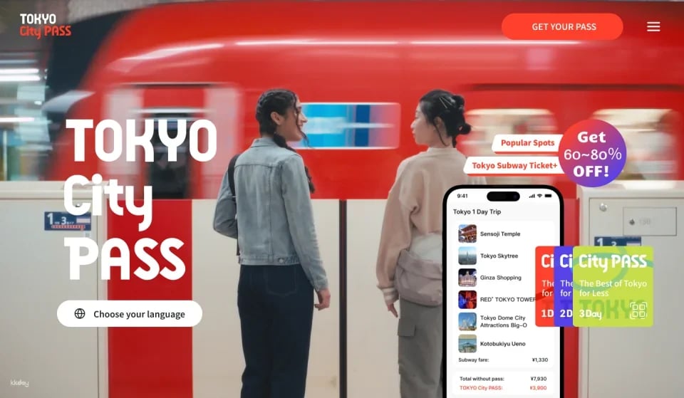 Tokyo TOKYO CITY PASS Subway + Attractions Pass 1-Day/2-Day/3-Day Pass