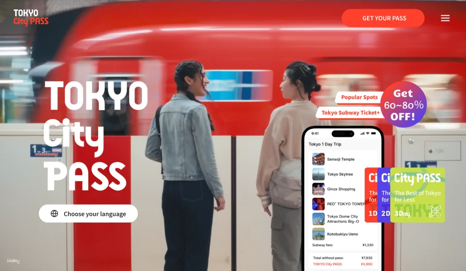 Tokyo TOKYO CITY PASS Subway + Attractions Pass 1-Day/2-Day/3-Day Pass