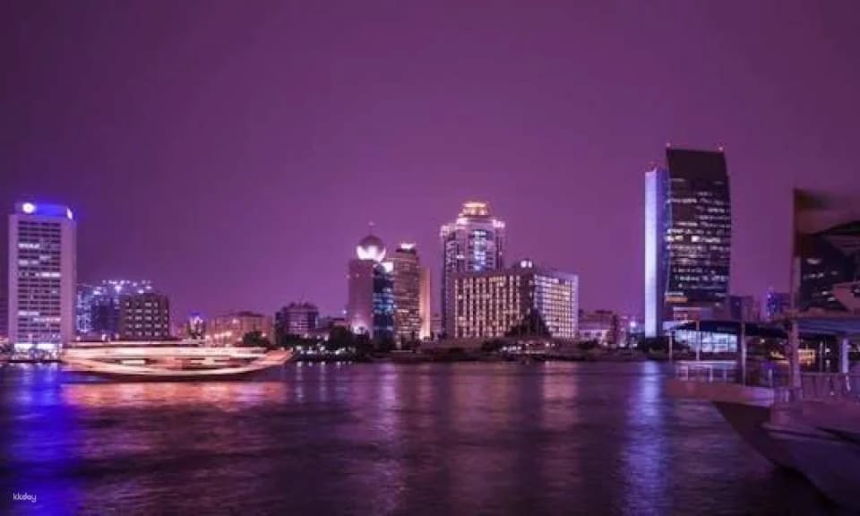 Traditional wooden dhow boat dinner cruise in Dubai Marina