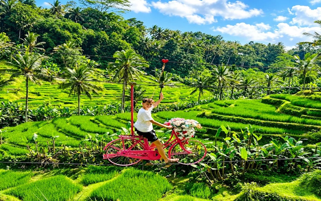 Ubud Private Rice Terrace Zipline, Sky Bike and Jungle Swings Image 4