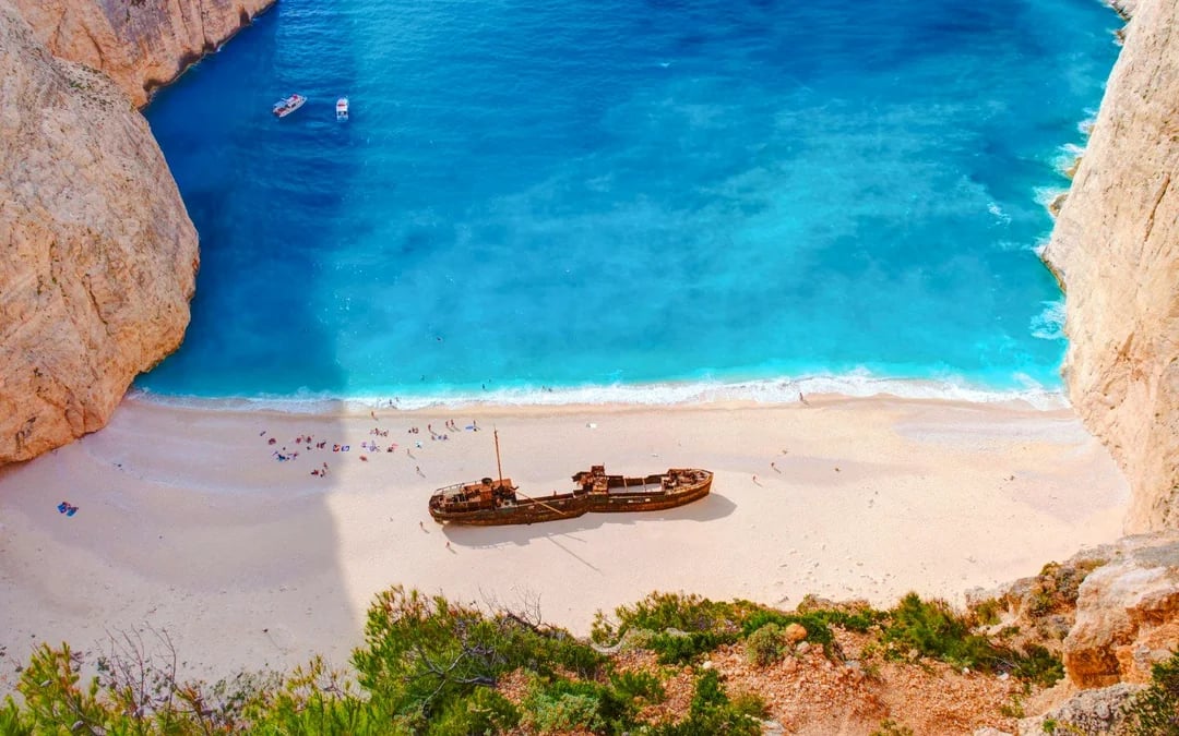 Zakynthos Shipwreck Beach with Blue Caves Land & Sea Tour Image 1